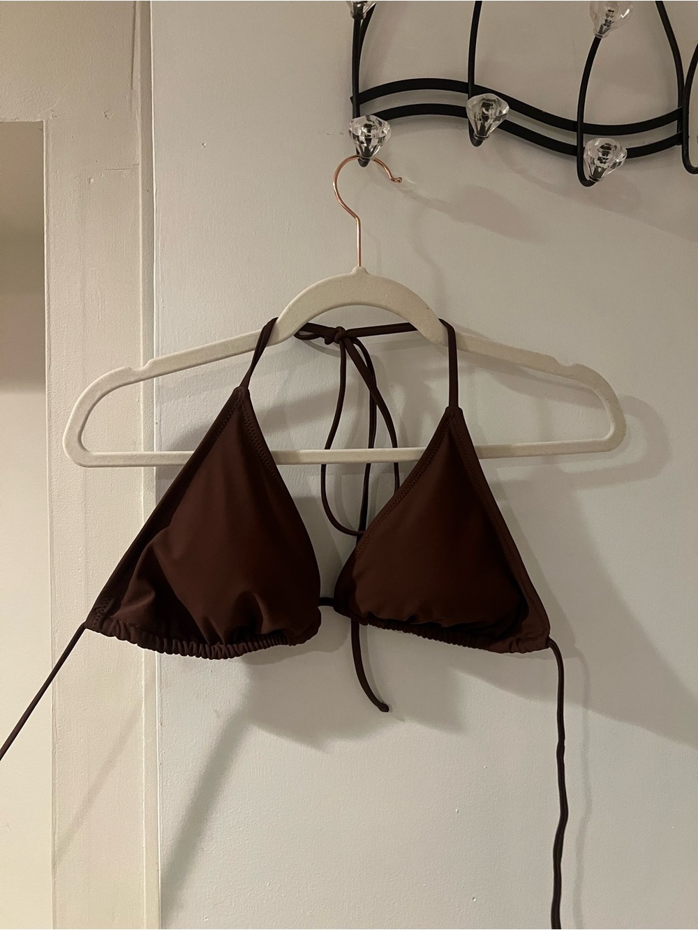 Brown Triangle String Bikini Top - Picture 2 of 2